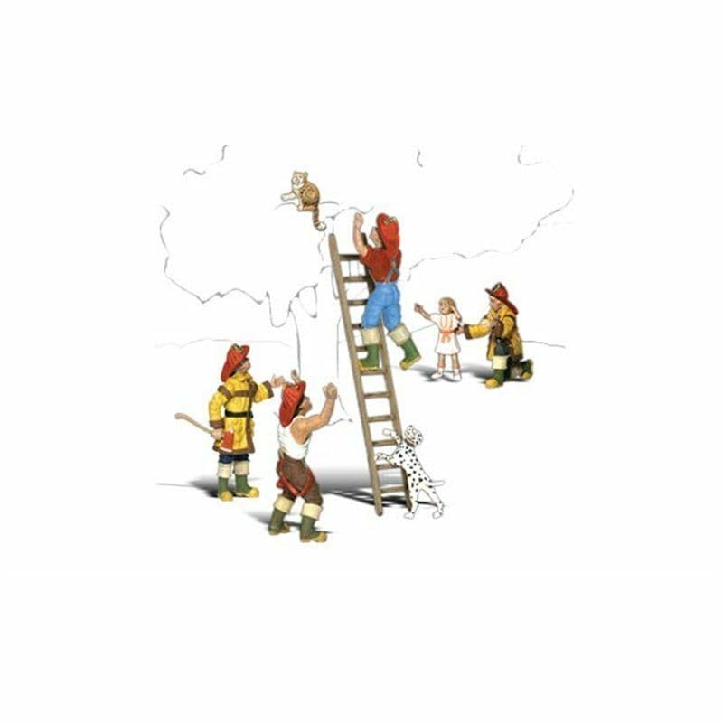 Woodland Scenics HO Scale Scenic Accents Figures/People Firemen to The Rescue(4)