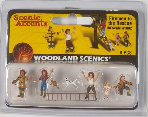 Woodland Scenics HO Scale Scenic Accents Figures/People Firemen to The Rescue(4)
