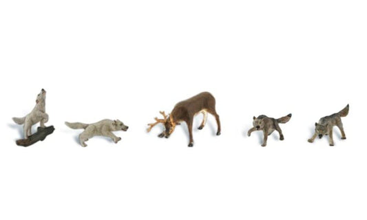 Widlife Standoff (4 Wolves & Buck)