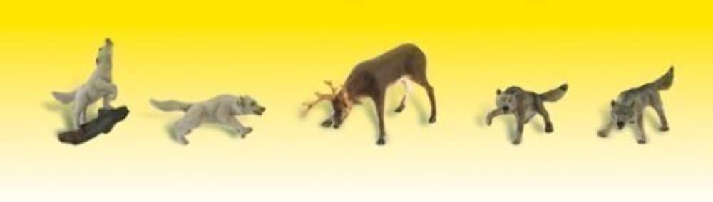 Widlife Standoff (4 Wolves & Buck)