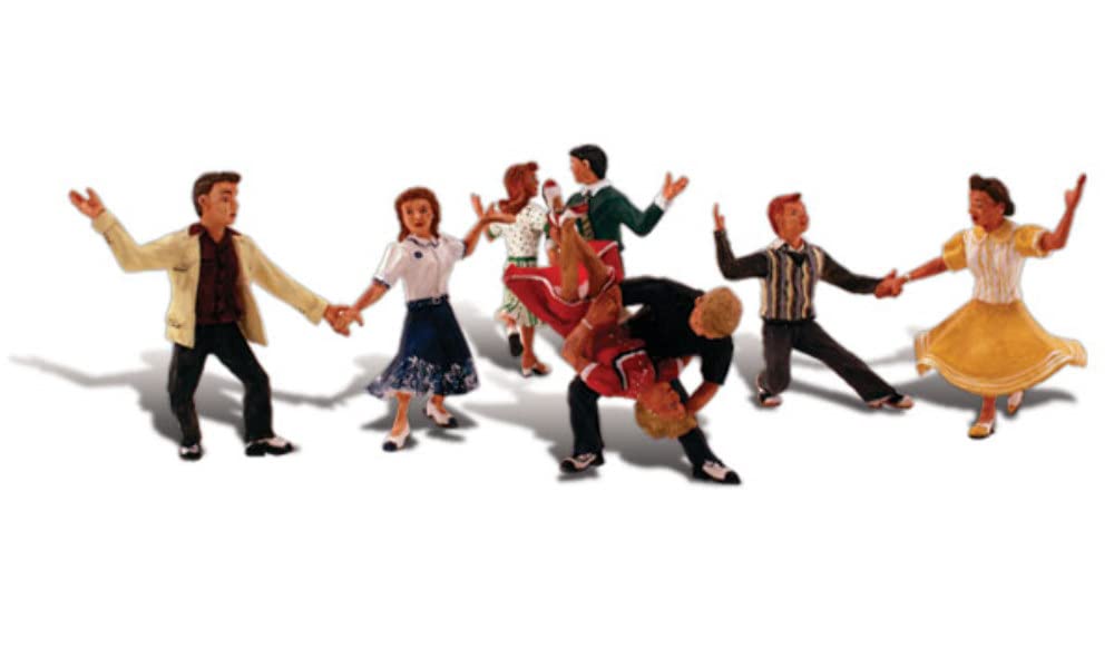 Scenic Accents Swingin' Sensation 1950's Era Dancers (4 Couples) HO Scale Woodland Scenics
