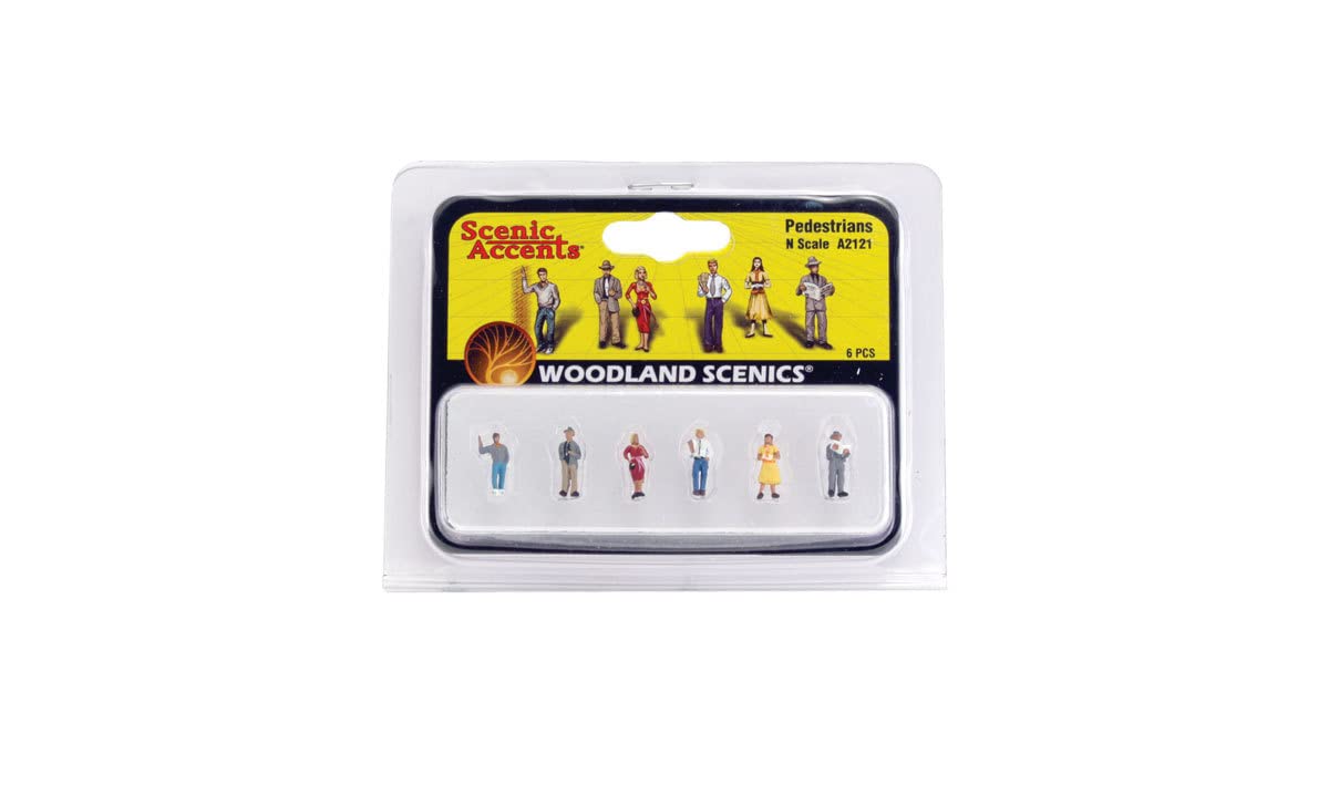 Woodland Scenics N Scale Scenic Accents Figures/People Set Pedestrians (6)