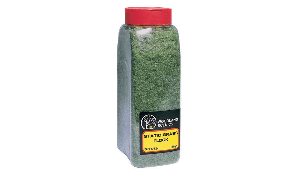 Woodland SCENICS FL636 Static Grass Flock Dark Green 32 oz WOOU1310