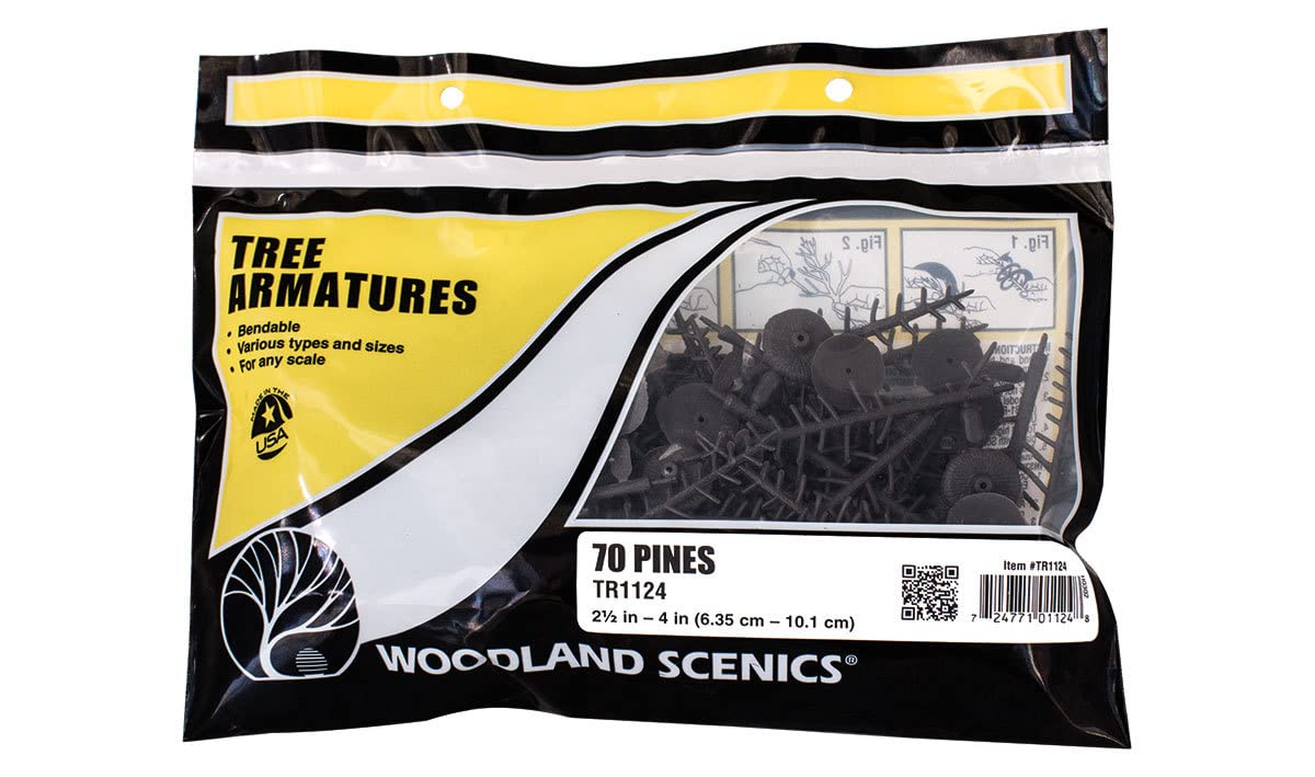 Woodland Scenics TR1124 Conifers Bendable Pack of 70 6-10 cm