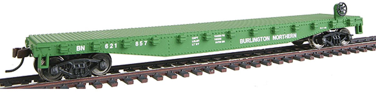 Walthers Trainline Flatcar-Ready to Run-Burlington Northern 931-1601 HO Scale Model Railroad - Freight Model