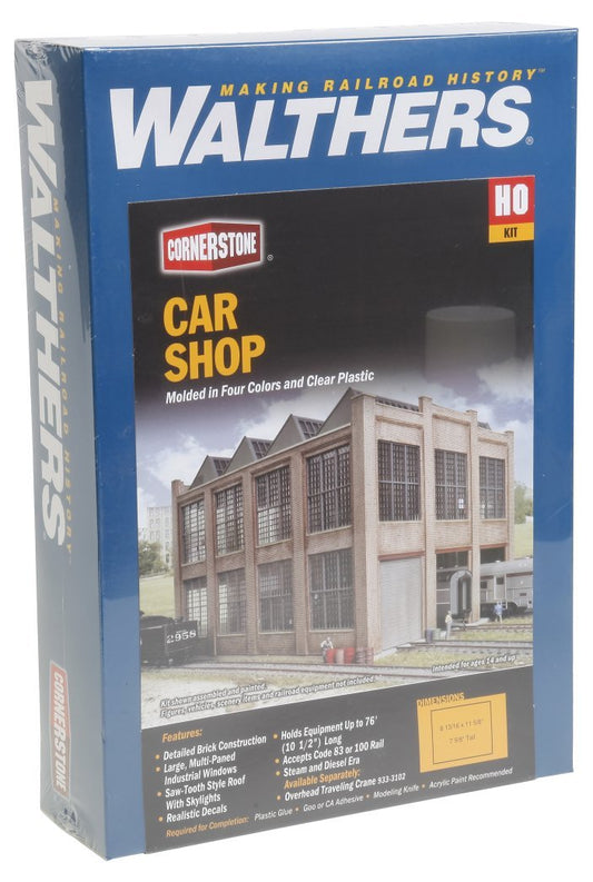 Walthers Cornerstone Car Shop 933-3040 HO Scale Model Railroad - Structure Kit