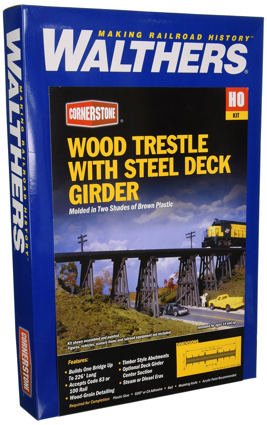 Walthers Cornerstone Series Kit HO Scale Trestle w/Steel Deck Girder Bridge