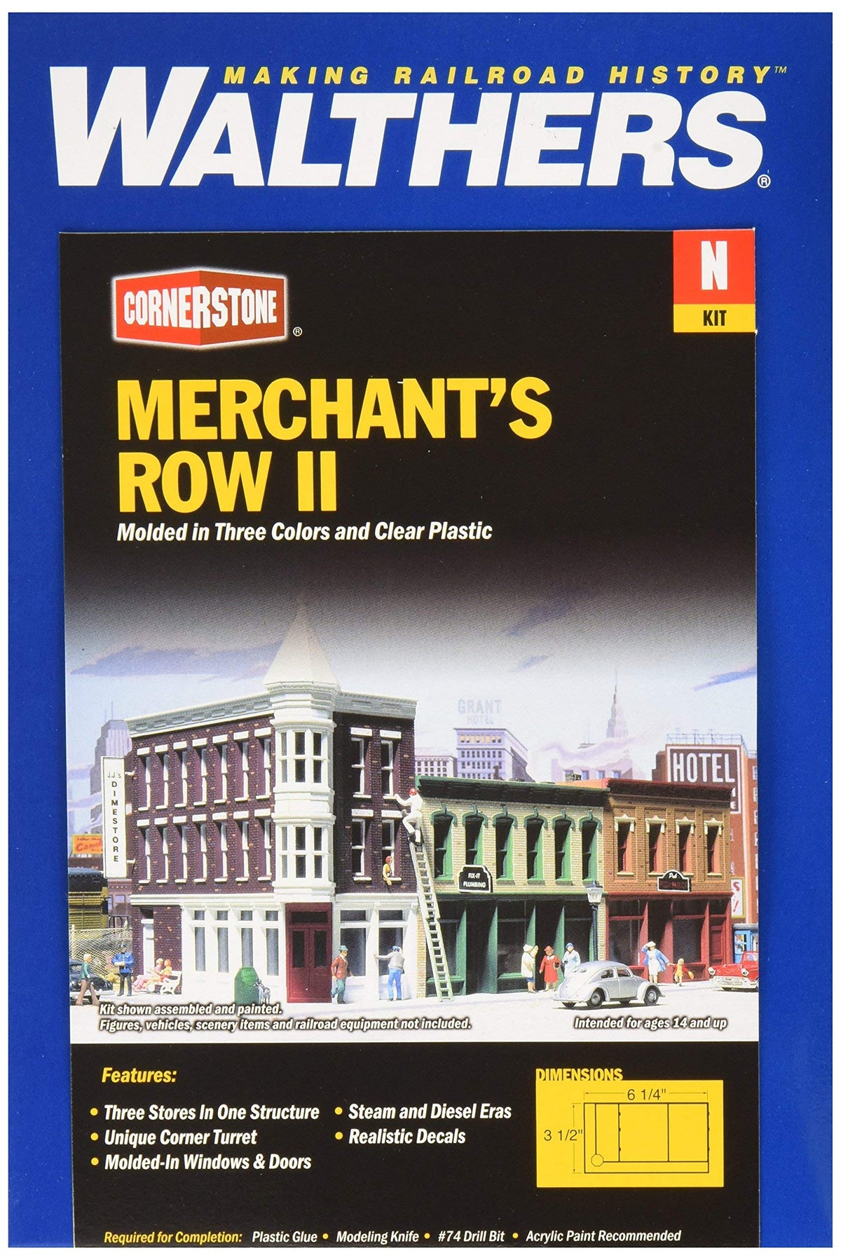 Walthers Cornerstone Merchant's Row II 933-3224 N Scale Model Railroad - Structure Kit