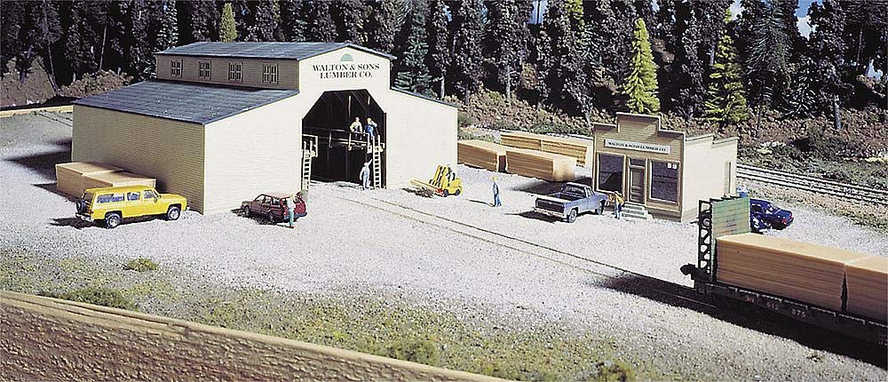 Walthers Cornerstone Walton & Sons Lumber 933-3235 N Scale Model Railroad - Structure Kit