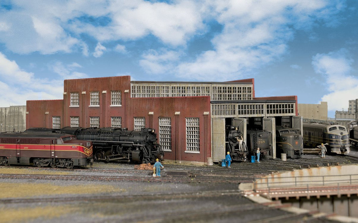 Walthers Cornerstone N Scale Building Kit Modern Roundhouse 3 Add-On Stalls