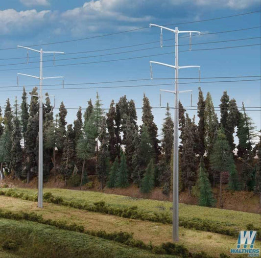 Walthers Cornerstone® Modern High Voltage Transmission Towers, HO Scale