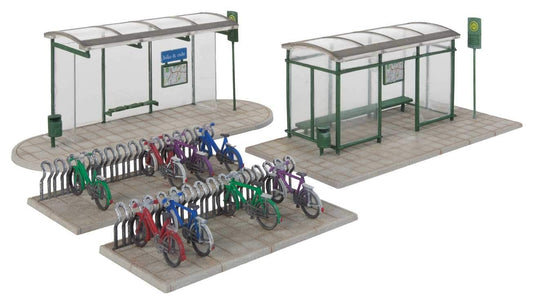 Walthers Cornerstone HO Scale Building/Structure Kit Modern Bus Shelter