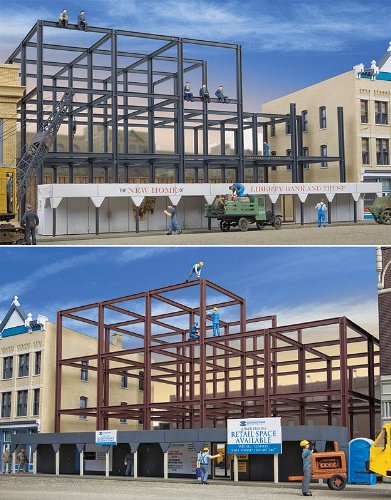 Walthers Cornerstone HO Scale Building Kit Skyscraper Construction Site