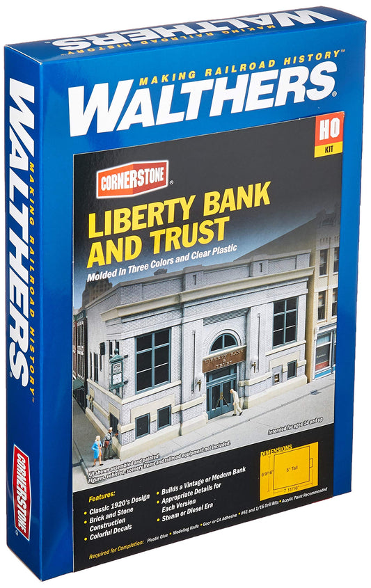 Walthers, Inc. Liberty Bank & Trust Kit, 6-9/16 X 7-11/16 X 5" 24.3 X 19.5 X 12.7cm
