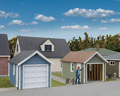 Walthers Cornerstone Single-Car Garage pkg(2) 933-3796 HO Scale Model Railroad - Structure Kit