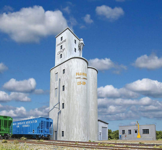 Walthers Cornerstone Prairie Co-Op Elevator 933-4047 HO Scale Model Railroad - Structure Kit