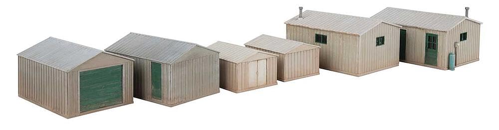 Walthers Cornerstone HO Scale Metal Yard Shed - Kit - Set of 2 Each of 3 Styles