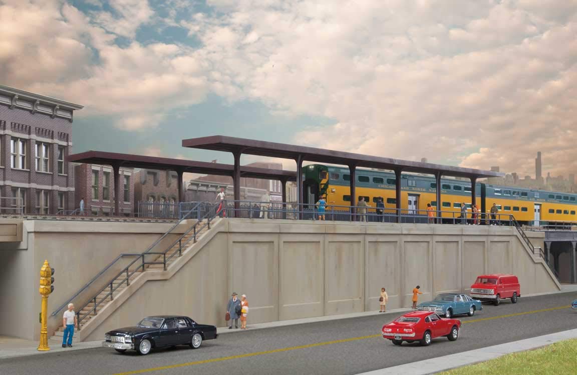 Walthers Cornerstone Elevated Commuter Station Structure Kit, HO Scale