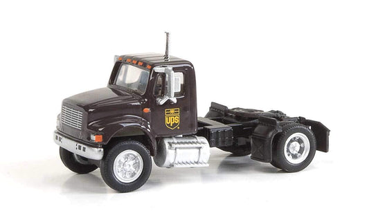 International(R) 4900 Single-Axle Semi Tractor Only - Assembled - United Parcel Service (Bow Tie Shield Logo, Brown, Yellow)