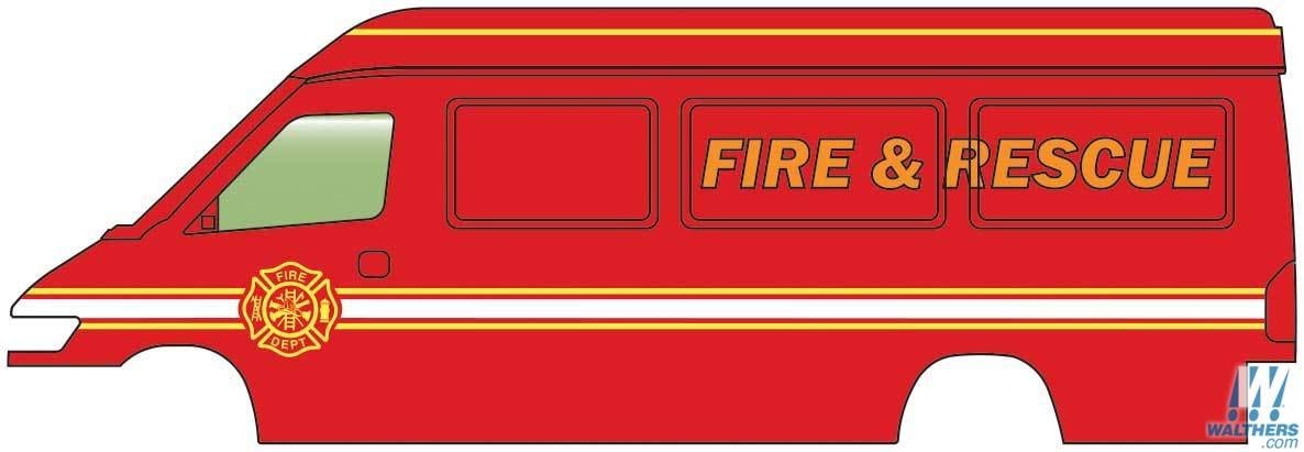 Walthers 949-12204 - Service Van Fire Rescue - HO Scale