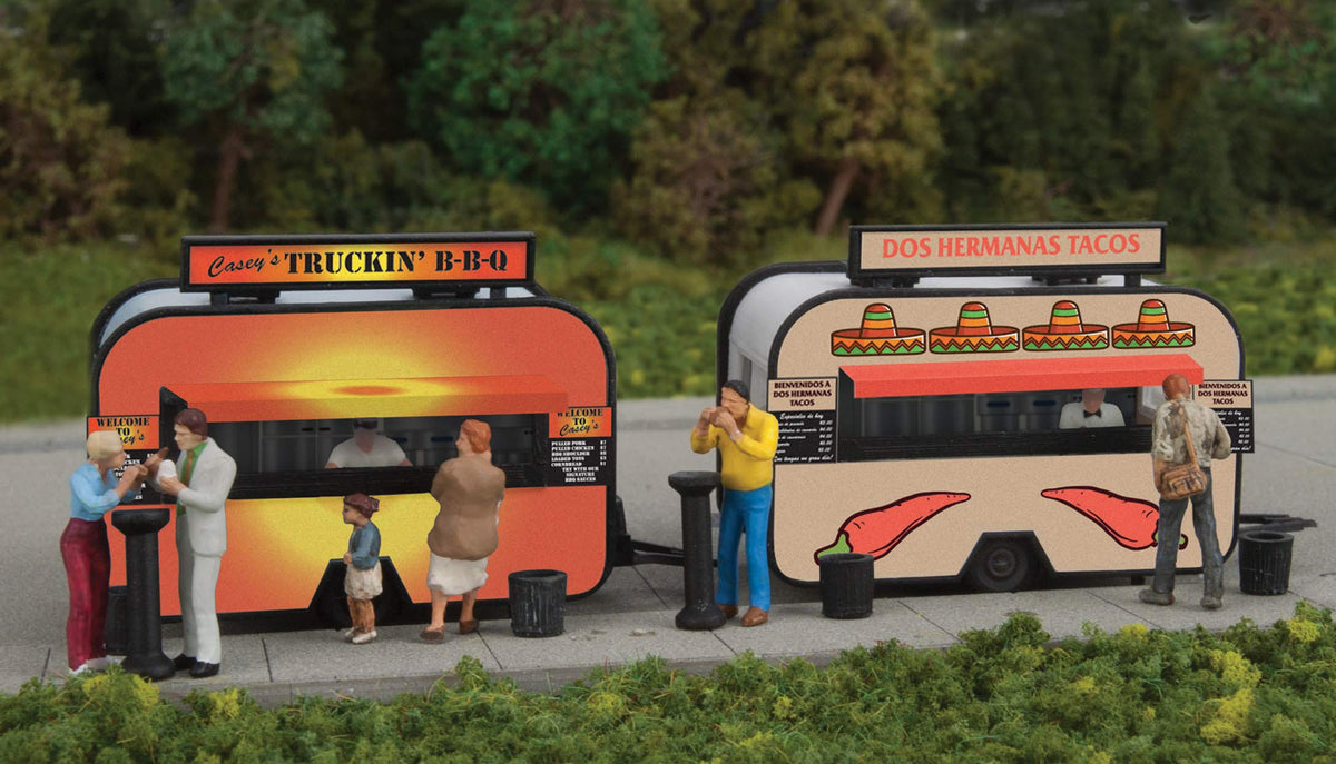 Walthers SceneMaster BBQ and Taco Food Trailers 949-2904 HO Scale Model Railroad - Vehicle Model