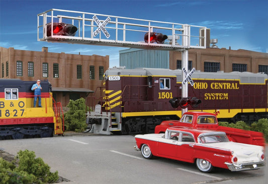 Walthers SceneMaster Modern Cantilever Grade Crossing Signal-Two-Lane 949-4330 HO Scale Model Railroad - Signals Kit