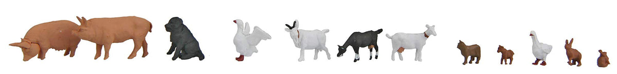 Walthers SceneMaster Farmhouse Animals-pkg(12) 949-6029 HO Scale Model Railroad - Figure Models