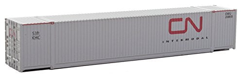 Walthers SceneMaster HO Scale Model of Canadian National (Gray, red; CN Intermodal Logo) 53' Singamas Corrugated Side Container,949-8513