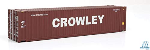 Walthers HO Scale 1/87 Scenemaster 45' CIMC Container - Assembled - Crowley (Brown, White)
