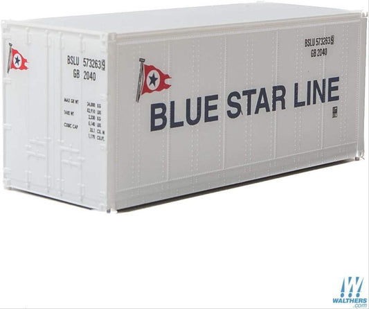 Walthers 20' Smooth-Side Container - Ready to Run - Blue Star Line HO Scale