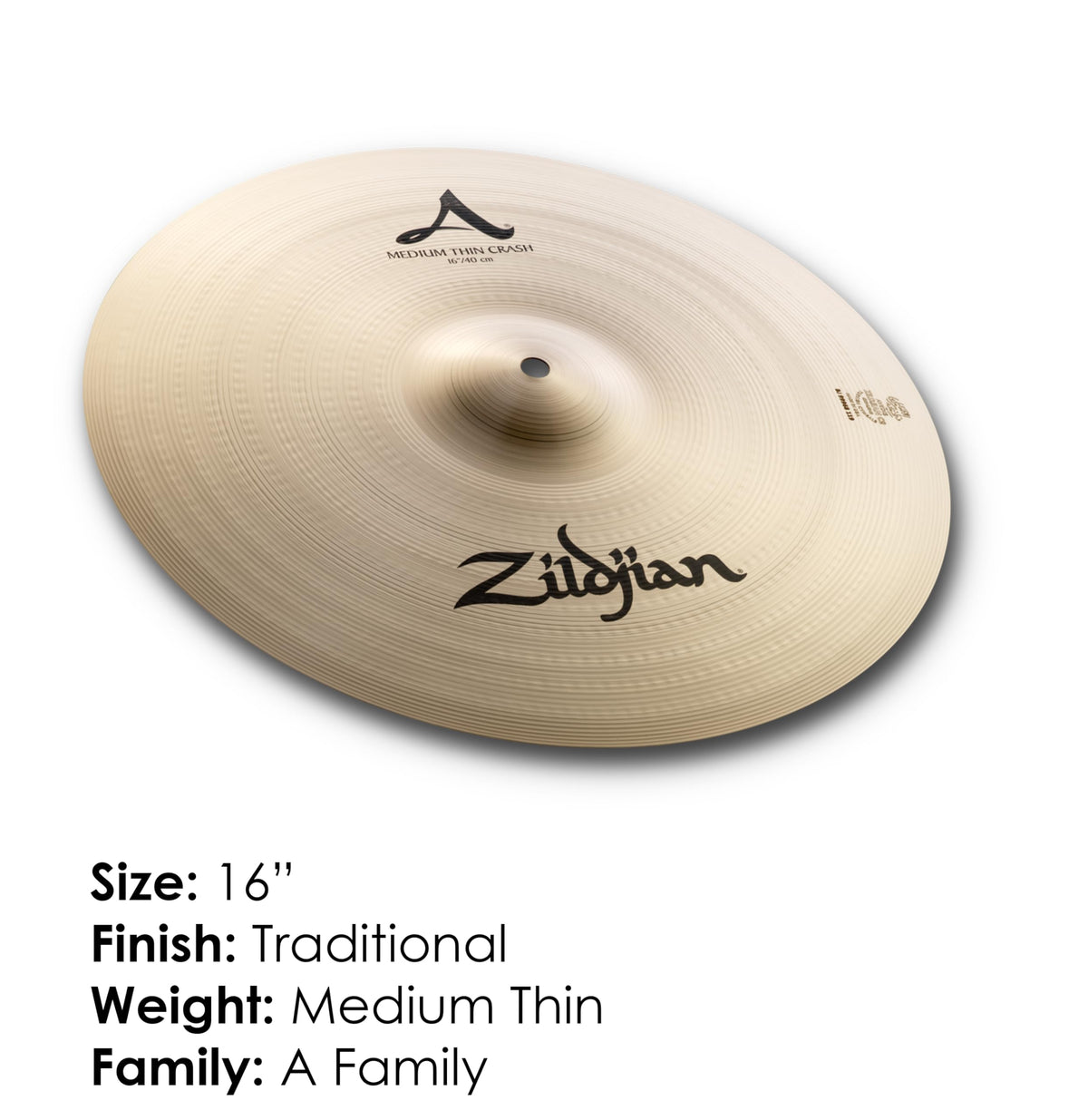 Zildjian A0230 16" A Medium Thin Crash Cymbal