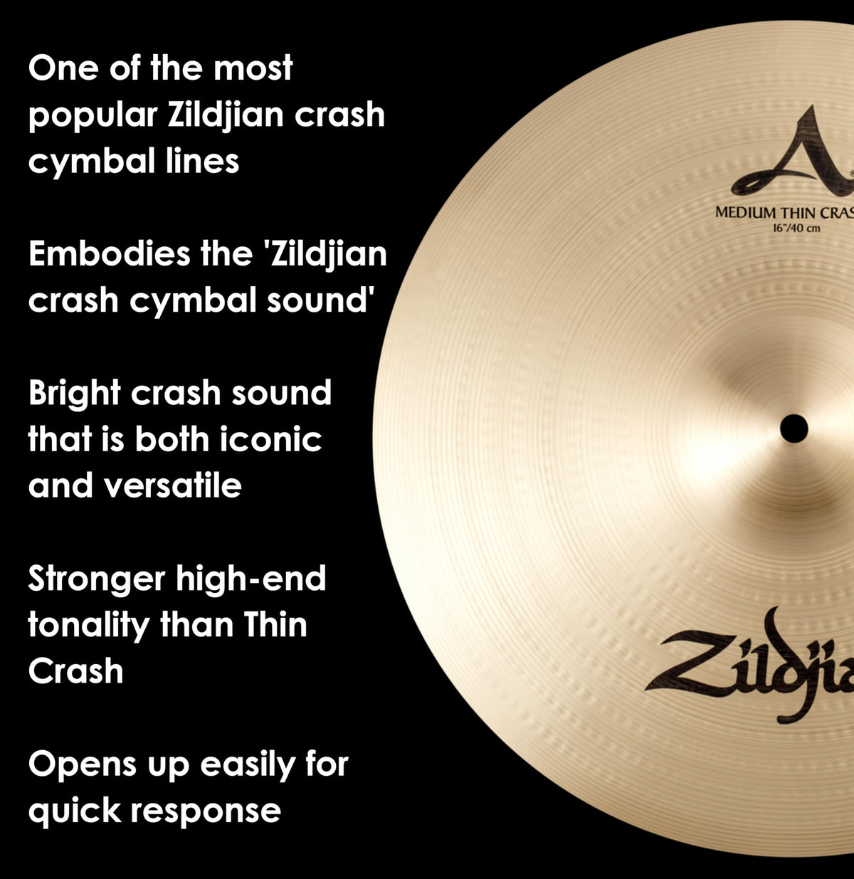 Zildjian A0230 16" A Medium Thin Crash Cymbal