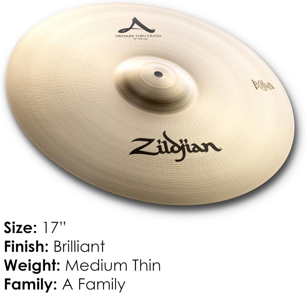 Zildjian 17" A Series Medium Thin Crash Cymbal