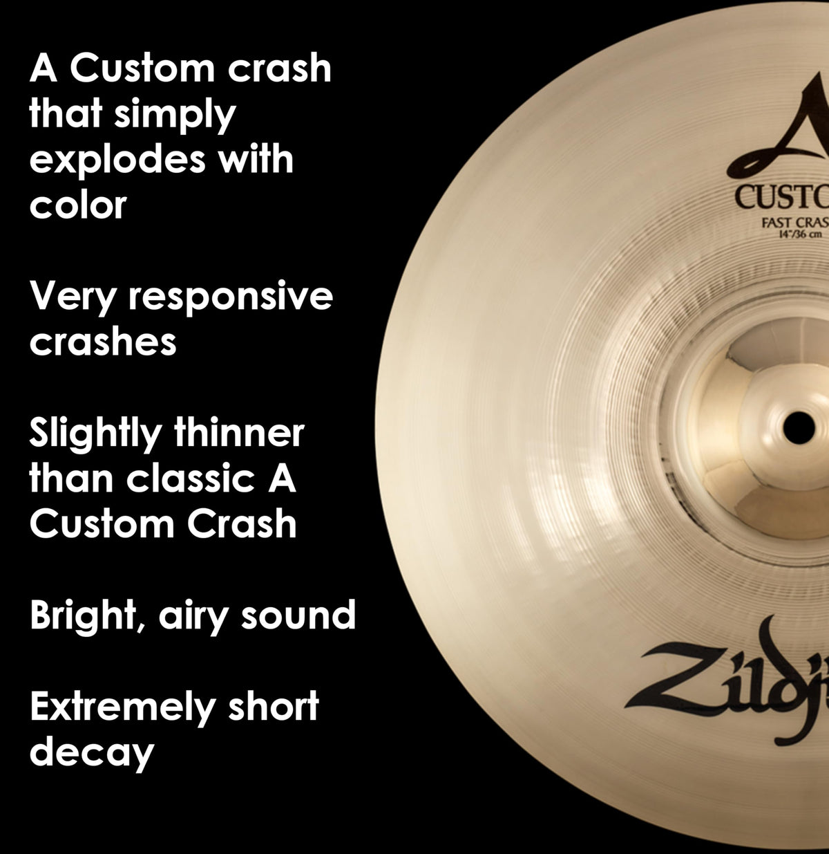 Zildjian A20536 14" A Custom Fast Crash Cymbal