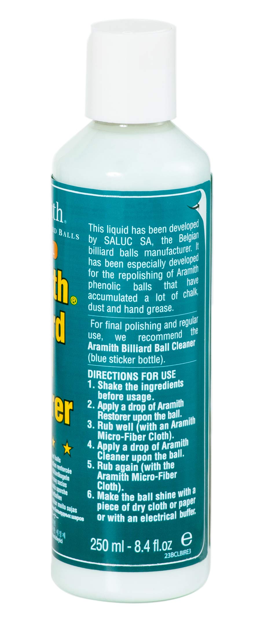 Aramith Phenolic Billiard Ball Care Cue Ball Cleaner and Restorer for Cleaning Restoring Polishing and Caring for Pool Balls (Pool Ball Restorer)