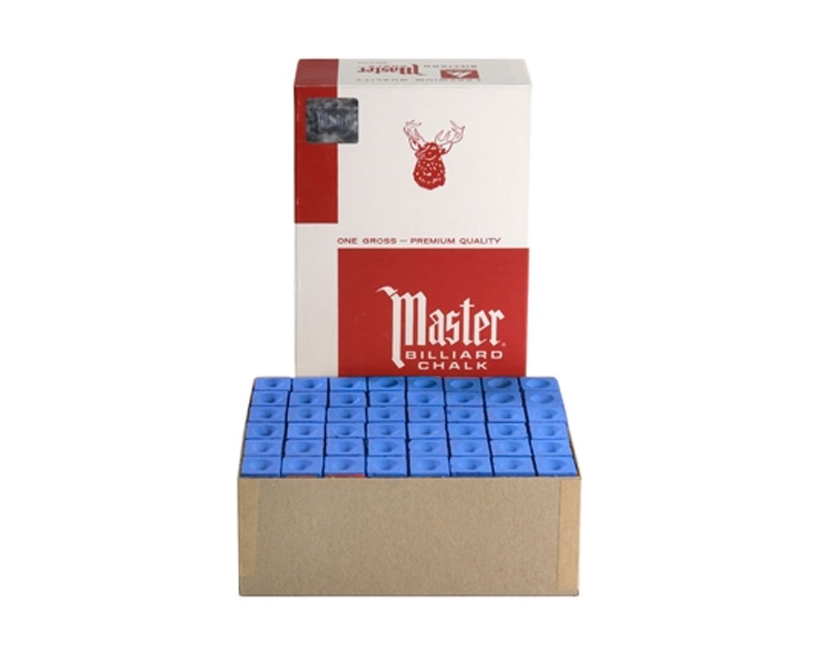 Master Billiard/Pool Cue Chalk - Sky - 12 Dozen (144 Pieces)