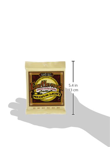 Ernie Ball Earthwood Medium Light 80/20 Bronze Acoustic Guitar Strings, 12-54 Gauge (P02003)