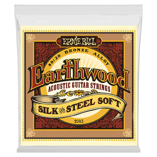 Ernie Ball Earthwood Silk and Steel Soft Acoustic Guitar Strings, 11-52 Gauge (P02045)