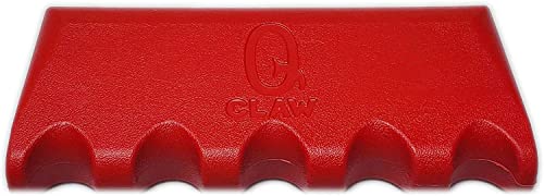 Q-Claw QCLAW Portable Pool/Billiards Cue Stick Holder/Rack - 5 Place - Red