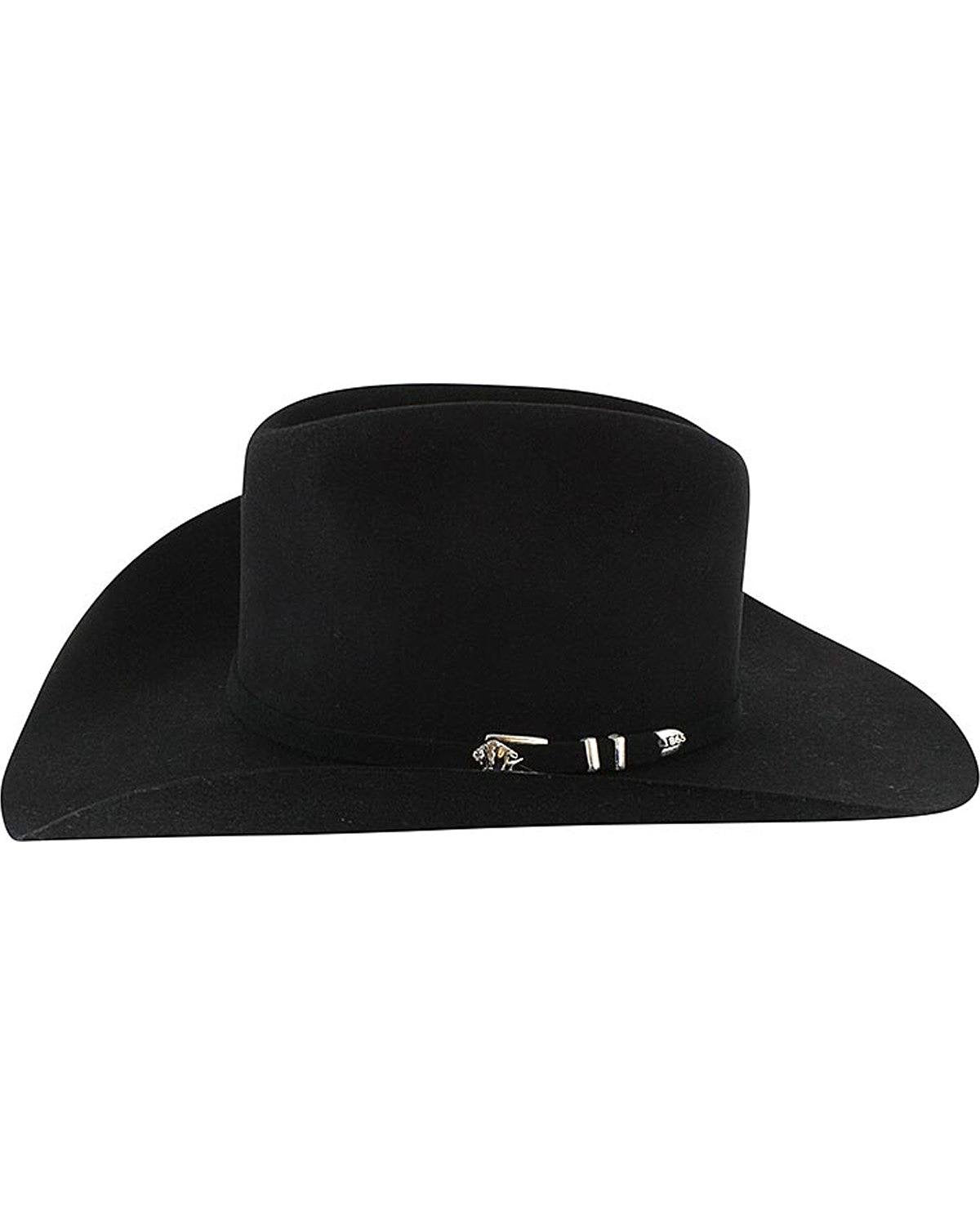 Stetson Apache 4X Buffalo Felt Cowboy Hat Black