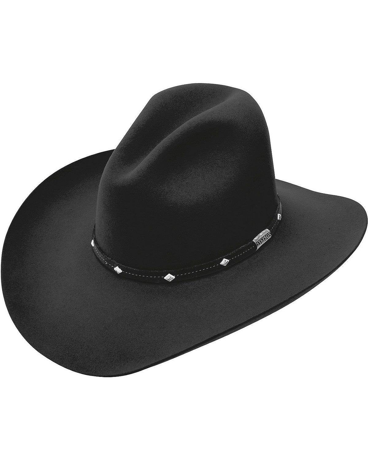 Stetson Men's 4X Silver Mine Buffalo Felt Cowboy Hat Black 7