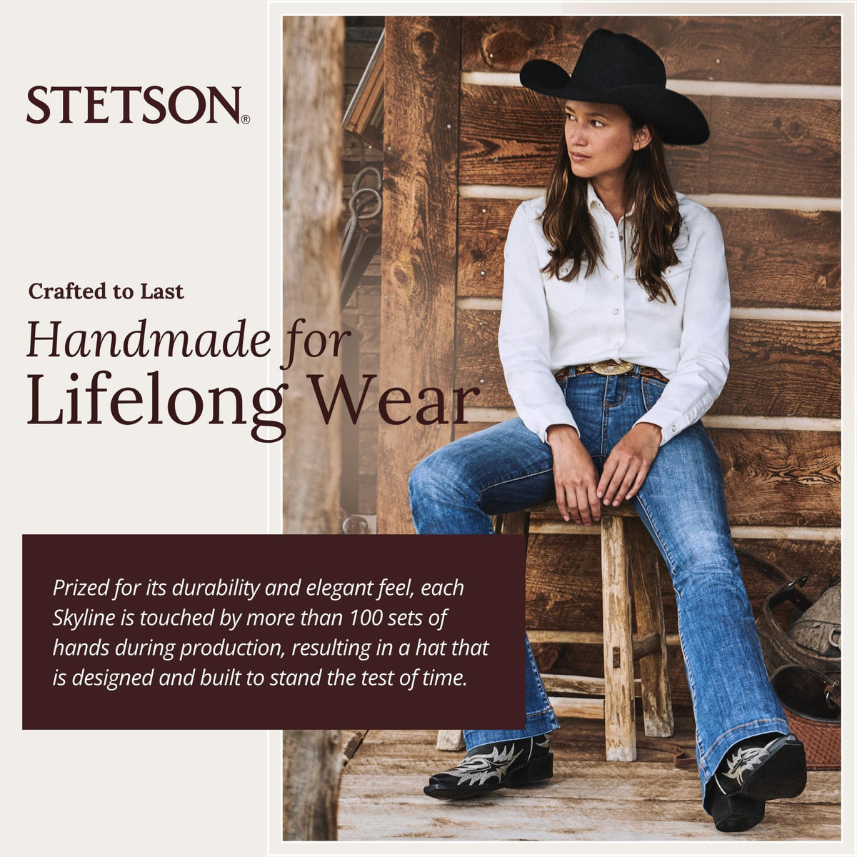 Stetson Men's Skyline Hat 6X Quality Fur Felt Black