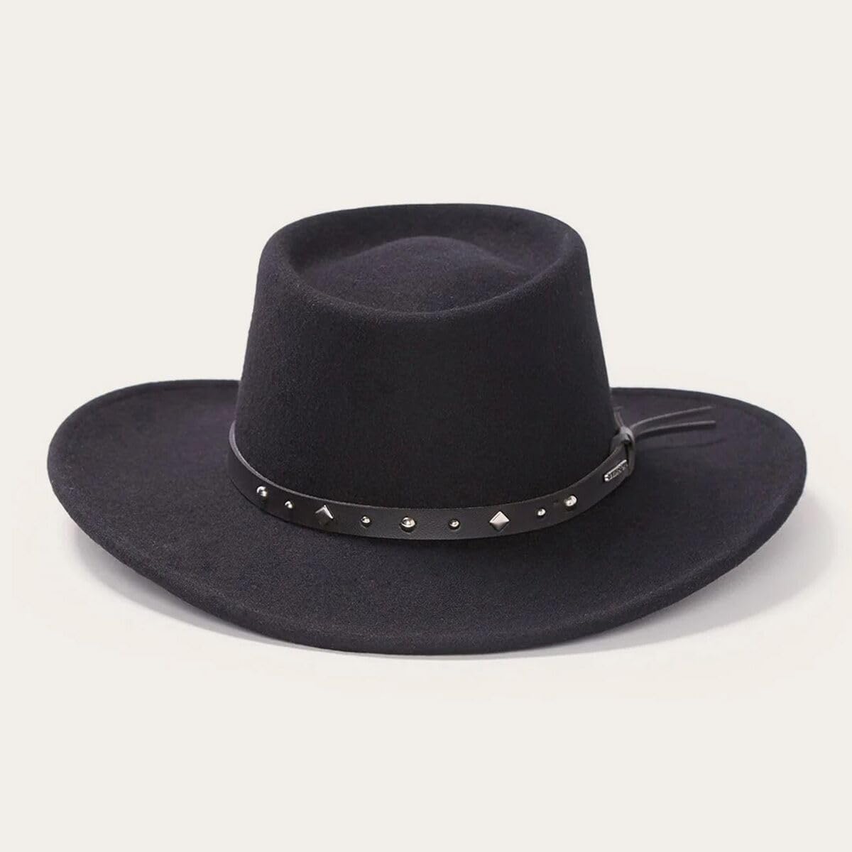 Stetson Men's Hawk Crushable Wool Gambler Hat Black Medium