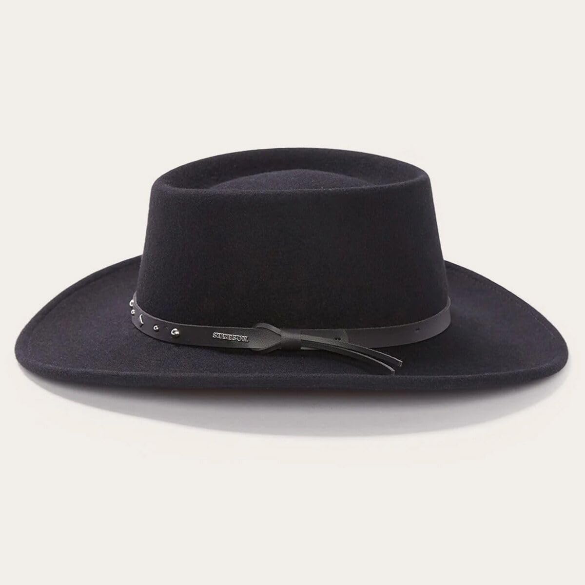 Stetson Men's Hawk Crushable Wool Gambler Hat Black Medium