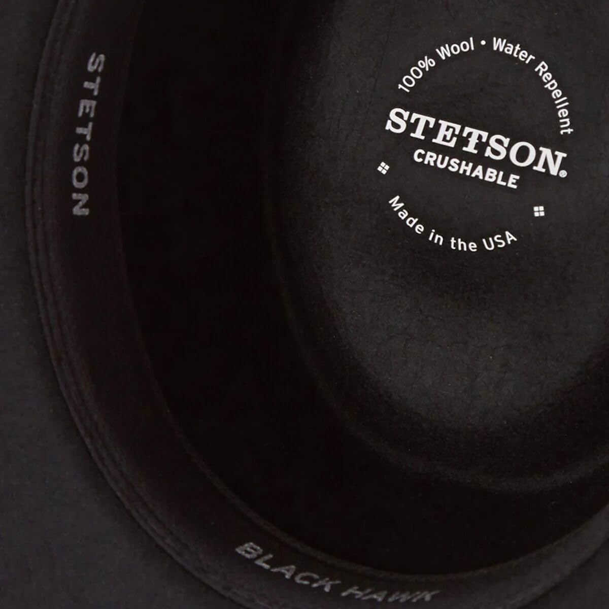 Stetson Men's Hawk Crushable Wool Gambler Hat Black Medium