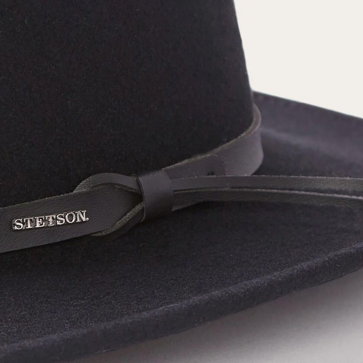 Stetson Men's Hawk Crushable Wool Gambler Hat Black Medium