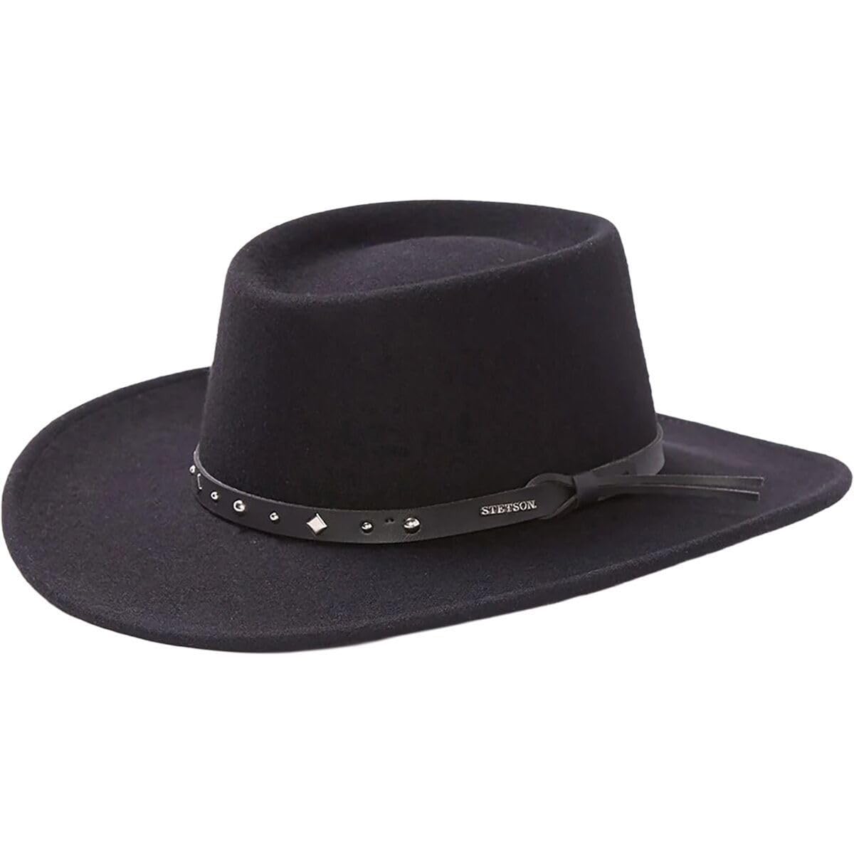 Stetson Men's Hawk Crushable Wool Gambler Hat Black X-Large