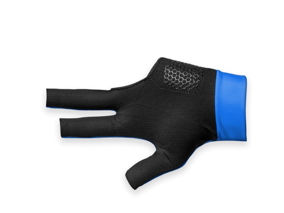 Taom Midas Yale Blue Billiard Glove, Left Hand Professional Stiched - Large