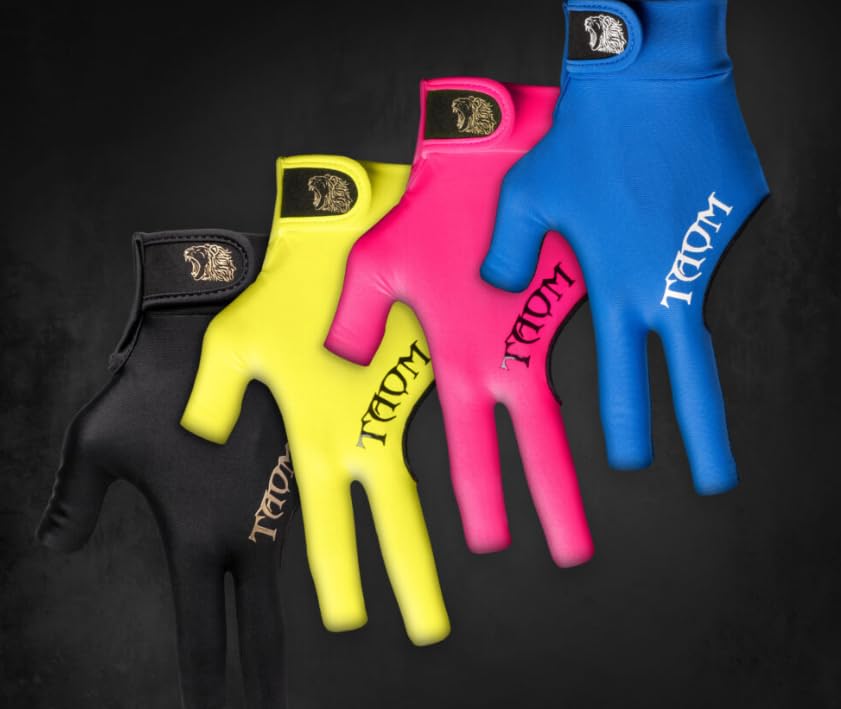 Taom Midas Yale Blue Billiard Glove, Right Hand Professional Stiched - Medium