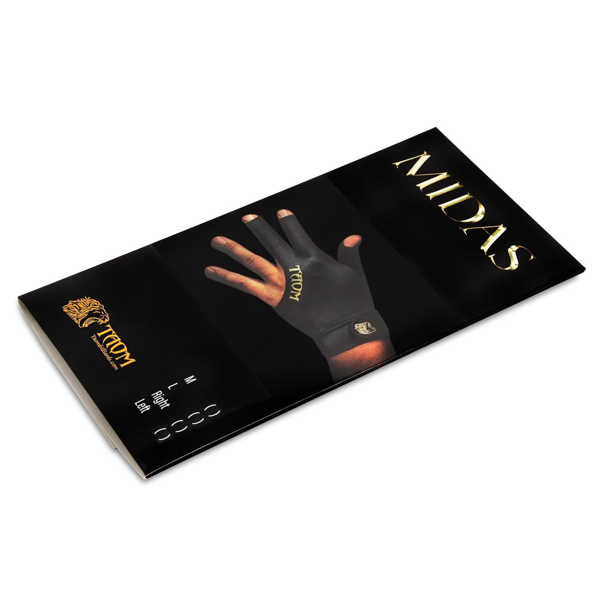 TAOM Midas Ultra Silky Thin Billiards Pool Cue Gloves Right Bridge Glove for Left Handed Player Size Large (L)